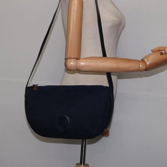 Christian Dior Trotter Canvas Shoulder Bag Navy Auth SW1716 - Picture 1 of 16